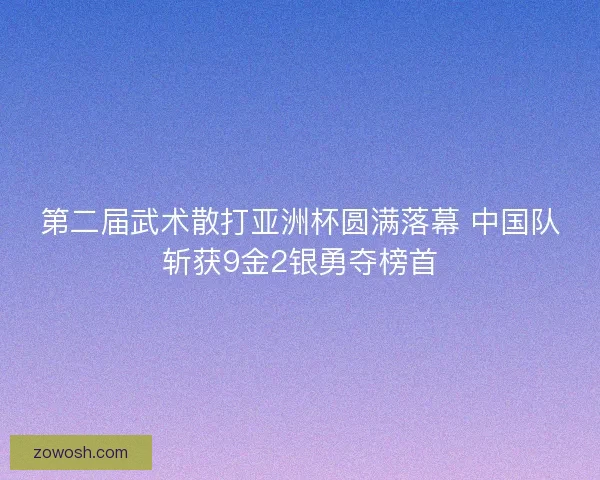 第二届武术散打亚洲杯圆满落幕 中国队斩获9金2银勇夺榜首